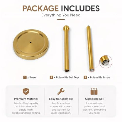 Toilet Paper Holder Stand for Max 5 Paper Rolls - Gold - color: Gold