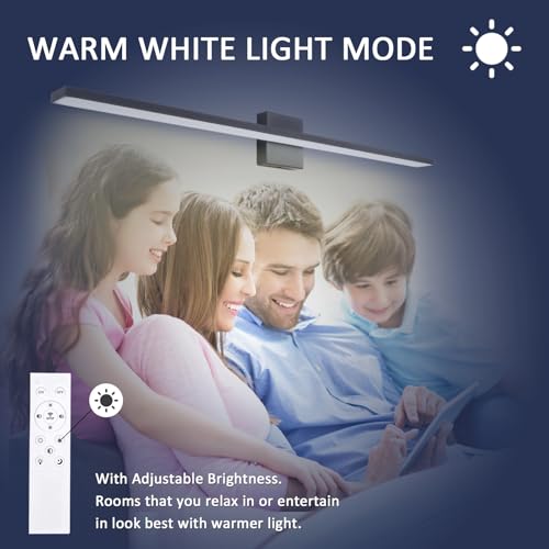 Ralbay 31.5in/28W Dimmable Modern Matte Black Vanity Light Color Temperature Adjustable LED Black Bathroom Vanity Lighting Fixture - color: Black-Remote Control, size: 31.5 inch