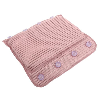 Abaodam Non-Slip PVC Bath Pillow with 8 Strong Suction Cups, Doublewing Design, Quick Rebound Bathtub Headrest for Spa and Home Use, Soft Pink Bath Accessory for Women Comfort