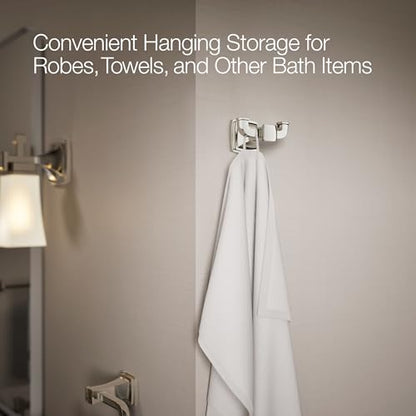 Kohler 27411-SN Riff® Double Robe Hook, Vibrant Polished Nickel - color: Vibrant Polished Nickel, style: Robe Hook