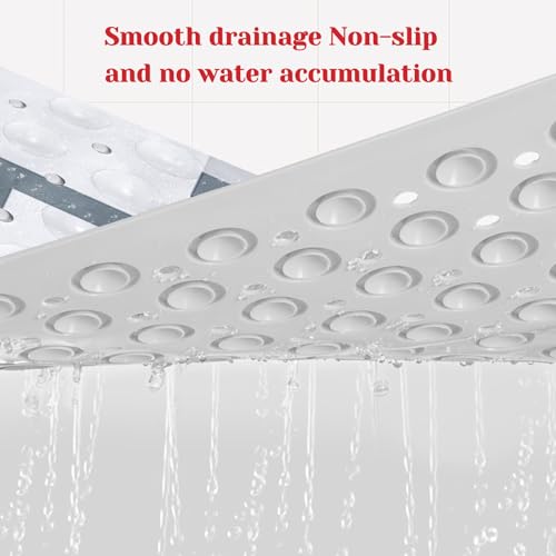 Red Black Bath Tub Mat Non Slip, Modern Geometric Large Washable Shower Mats with Drain Holes and Suction Cups,40 X 16 Inch - color: Red Black