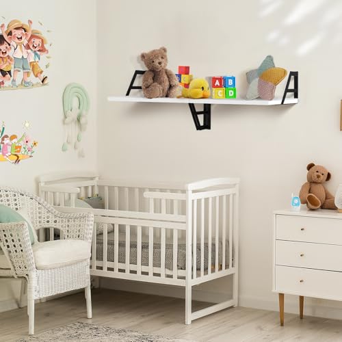 Tectocker-DOU 2 Pc Deep Floating Wall Shelves, Heavy Duty, 15.7×11.8, White | Easy Install, All Hardware Included. Holds 40 Lbs. Easy-Clean. For Living Room, Kitchen, Bathroom, Bedroom, Office. - color: White, size: 15.7W×11.8D