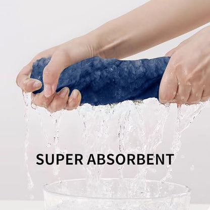 6 Piece Bath Towel Set, 40"x80" Microfiber Towels, Blue | Microfibers，Extra-large size，Quick dry，Highly Absorbent，Big and Tall users，2Bath towels 2Hand towels 2Washcloths - color: Blue, size: Bath Sheet Set-6PCS