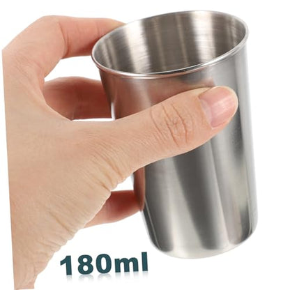 Stainless Steel Tumbler Cup for Bathroom and Home Use Multi-use Water and Beverage Cup with Smooth Surface Silver Design Easy to Clean and Suitable for Toothbrush Drinks