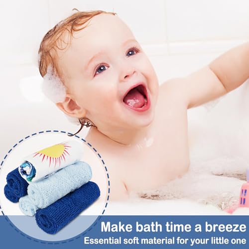softan Baby Washcloths, 24Pack Baby Wash Cloths Extra Soft & Ultra Absorbent, Baby Towels Face Towel Unisex for Boys Girls Face & Body, Washclothes Gentle on Sensitive Skin, 9''x 9''Blue Planet - color: Blue Planet