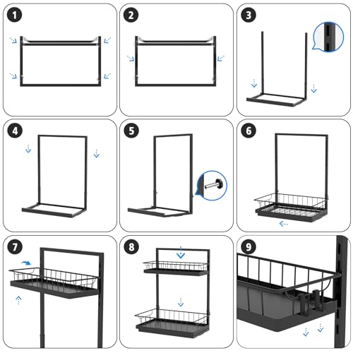WOWBOX 1 Pack Under Sink Organizer 2 Tier Slide Out Cabinet Organizer | Slide Out Drawer, Under Sink Organizers and Storage, Metal Organizing Rack for Kitchen, Bathroom, Pantry