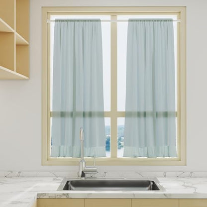 Spring Tension Curtain Rod 18-28 Inch, 2 Pack Tension Rods, White | No Drill, PVC Anti-Slip Caps, Rust Resistant, Stylish, Cost Effective, Fits Window Kitchen Curtain Doorway Bathroom Closet - color: White, size: 18-28 inch-2Pack