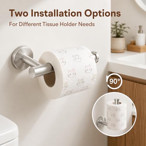 8 Pieces Bathroom Hardware Set, SUS304 Stainless Steel 24 Inch Bath Towel Bar Set, Round Bathroom Accessories Kit Wall Mounted Towel Holder (Brushed Nickel) - color: Brushed Nickel