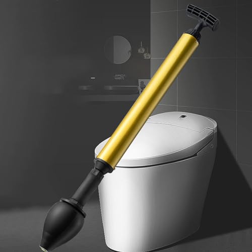Fockety Toilet Plunger, Rubber Reusable Strong Suction High Pressure Drain Simple Saving Time and Energy Air Pump Toilet Plunger for Kitchen Bathroom Toilet (Black) - size: Black