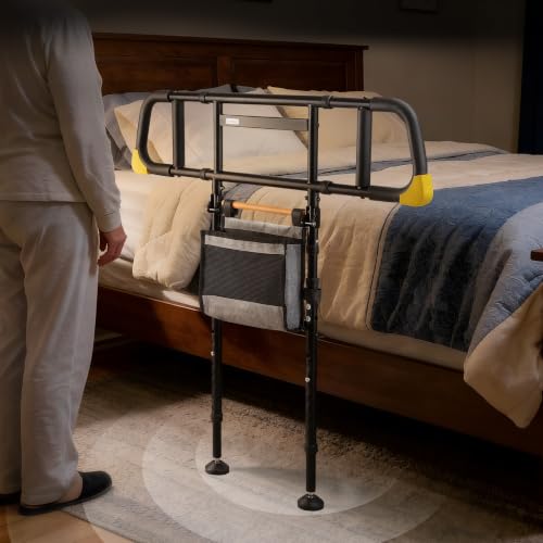 Bed Rails for Elderly Adults Safety, 350 lb Capacity Foldable Bed Rail for Seniors, Width and Height Adjustable, Safety Rail for Adults - size: Bed Rail_5_C
