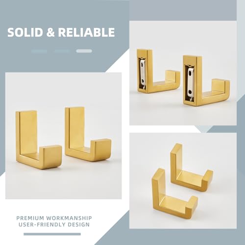 Angle Simple Towel Hooks Brushed Dark Gold, 2 Pack Coat Robe Holder | Solid SUS304 Stainless Steel, Space Saving L Shape Wall Hooks for Bathroom Shower Closet Hallway Kitchen, Screw Mount - color: Brushed Dark Gold, size: 2 Pack