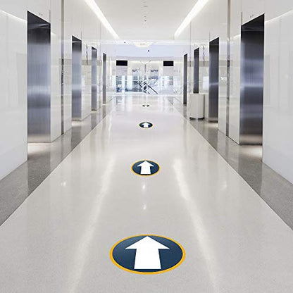 EVQ Arrow Floor Sticker 10 x 5 Inch Self-Adhesive Vinyl Decal 10 PCS | Non-Slip Removable Waterproof Reusable Large Directional Commercial Grade Arrow Floor Sign for Concrete Warehouse Office - color: 10" Diameter