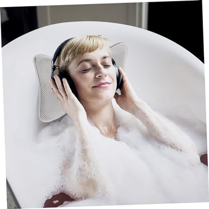 NOLITOY 1pc Non-Slip Bathtub Pillow Suction Cups for Head and Neck Support Comfortable Grey Cushion for Spa and Relaxation Bathtubs Material for Maximum Grip