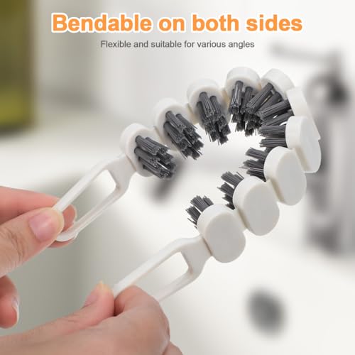 Cabilock 4PCS Flexible Scrub Brush for Cleaning Bathroom and Kitchen Bendable Crevice Cleaning Tool for Grout, Sink, and Corner Multi-Functional Household Scrubber for Narrow Spaces
