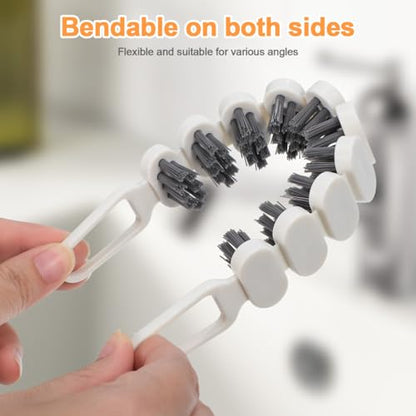 Cabilock 4PCS Flexible Scrub Brush for Cleaning Bathroom and Kitchen Bendable Crevice Cleaning Tool for Grout, Sink, and Corner Multi-Functional Household Scrubber for Narrow Spaces