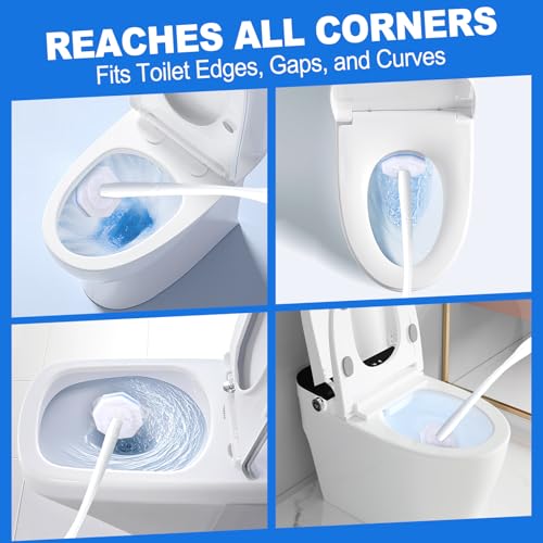 200 Pack Toilet Brush Refills, Disposable Toilet Cleaning Pads | Textured Toilet Scrubber Replacement Heads for Bathroom Cleaning, Designed for Everyday Household Use - size: 1 Count (Pack of 200)