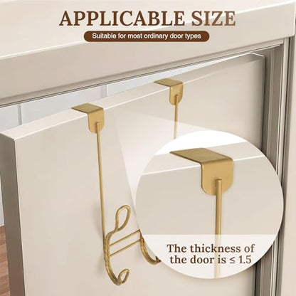 Twisted Design Over The Door Hook Rack, Over The Door Towel Rack, Door Hanger, Door Coat Hanger, Over The Door Coat Rack, for Bathroom, Bedroom or Laundry Room (Gold with 6 Hooks) - style: Gold with 6 Hooks