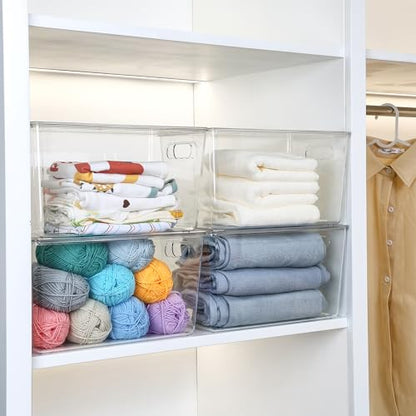 Vtopmart 8 Pack Clear Stackable Storage Bins with Lids, XLarge | BPA-free Plastic, Organize Vertically, For Pantry Kitchen Fridge Cabinet Closet Bathroom, Built to Last, Easy to Move - size: XL(13"L x 7.4"W x 7"H)