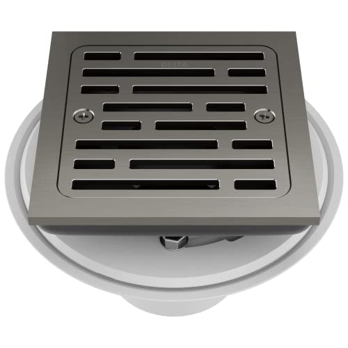 Delta Faucet 4 Inch Tile-In Square Shower Floor Drain Black, Shower Drain Kit, Square Shower Drain, Chrome Shower Drain, Shower Floor Drain, Stainless Black DT062412-KS - color: Black Stainless