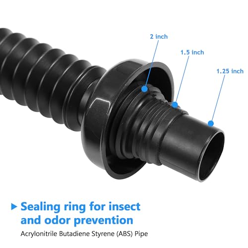 Bathroom Sink Drain Kit, with Flexible Expandable P-Trap Sink Drain Pipe, Fits 1-1/4",1-1/2" and 2'' Drain Hole, Built-in Anti-Clogging Stopper, Anti-Odor With Overflow - color: Black With Overflow, style: 1 Pack