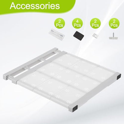 HARFINGTON Expandable Closet Tension Shelf 14.96" to 23.62" Adjustable Closet Organizer 2.5" x 13.78" Flower Pattern Storage Rack for Wardrobe Cupboard Kitchen Bedroom - size: 38cm to 60cm
