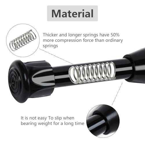 6 Pack Shower Curtain Rod, Small Tension Rods 7-11 inches Adjustable Spring Steel Cupboard Bars Tension Curtain Rod Shower Rod Closet Rod, (Black, 7-11 in-6Pcs) - color: Black, size: 7-11"-6Pcs