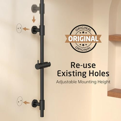 KES High Pressure 9 Functions Adjustable Handheld Shower Head with 30-Inch Shower Slide Bar & 59-Inch Hose, Built-in Power Wash to Clean Tub Tile & Pet, Wall Mount Matte Black 18/8 Stainless Steel - color: Matte Black