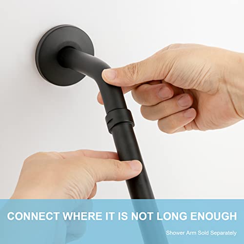 OFFO Shower Head Extension Arm, 10 in Shower Arm Extension Shower Head Extender Made of 304 Stainless Steel Shower Pipe Extension, Matte Black - color: Matte Black, style: 10 in