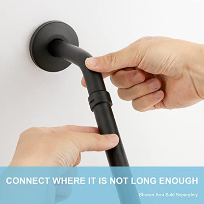 OFFO Shower Head Extension Arm, 10 in Shower Arm Extension Shower Head Extender Made of 304 Stainless Steel Shower Pipe Extension, Matte Black - color: Matte Black, style: 10 in