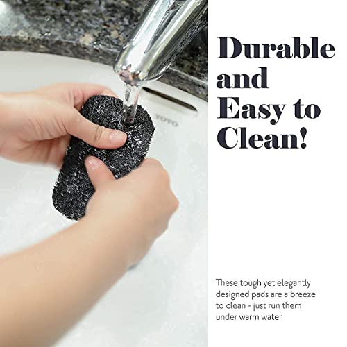 myHomeBody Soap Saver, Lifting Pads for Dish, Set of 6 – 3 Black, 3 White | Efficient Draining Bar Holder for Shower,Soap Saver For Bar Soap, Soap Holder - color: Black, White