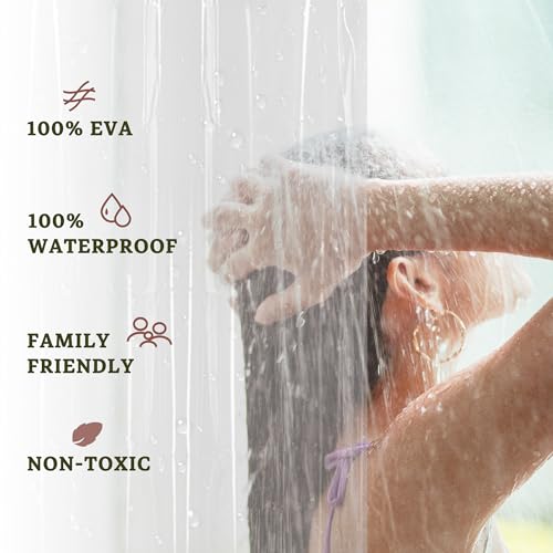 Barossa Design Extra Heavy Duty Shower Curtain Liner Clear, 72x72 | Premium Thick PEVA, Rustproof Metal Grommets, Soft Waterproof Plastic Shower Curtain with 3 Magnets for Bathroom - color: 1c. Transparent, size: 72"W x 72"L (Pack of 1)