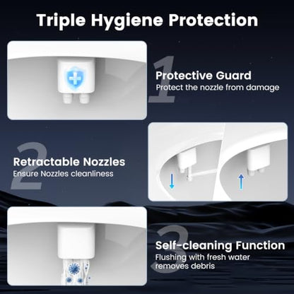 FEELSO Bidet Attachment for Toilet with Filter, Hot & Cold Toilet Bidet | Ultra-Slim & Non-Electric Bidet Sprayer, Self-Cleaning Dual Nozzle (Frontal/Rear Wash), Adjustable Water Pressure - style: Hot&Cold