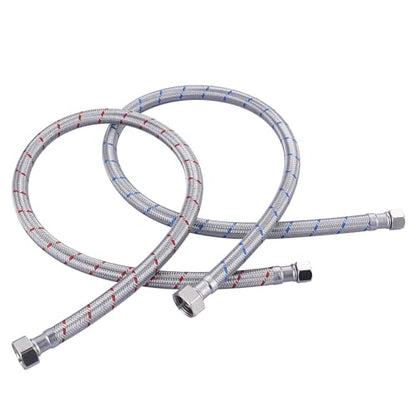 30'' Faucet Supply Line Bathroom Kitchen cUPC Faucet Hose with G1/2" FIP x 3/8" Compression Water Faucet Hose Stainless Steel Braided Sink Hose Connector 2 PCS - size: 30 Inch