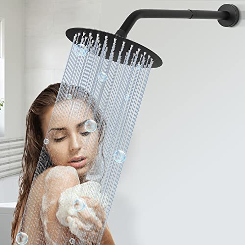 Shower Head Extension Arm, Shower Extender Water Outlet- Lowers Existing, Shower Pipe Extension for Bathroom, Made of Solid Metal Stainless Steel(6 Inch, Matte Black) - color: Matte Black, style: 6 Inch