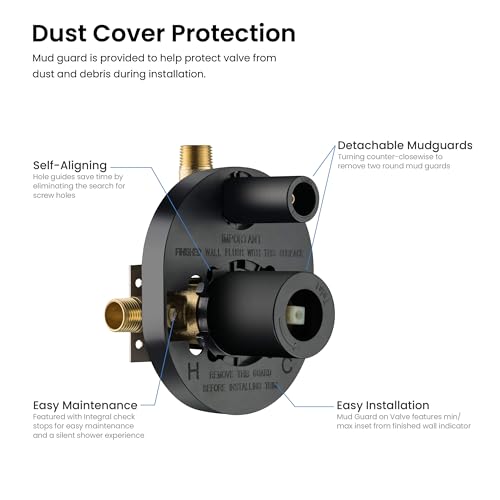 KIBI Circular Ceiling Mounted Shower System with 2-Function Faucet Set | Solid Brass Pressure Balanced Valve | Anti-Scald Design for Reliable Water Temperature Control (Chrome Finish, KSF408) - color: Chrome