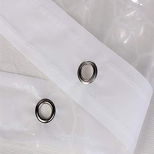 AooHome Short Shower Curtain Liner, Water Cube Eva Shower Curtain with Bottom Magnets, Water Repellent, Semi Transparent, 72 W x 60 L inch - color: Water Cube, size: 72"W x 60"L (Pack of 1)