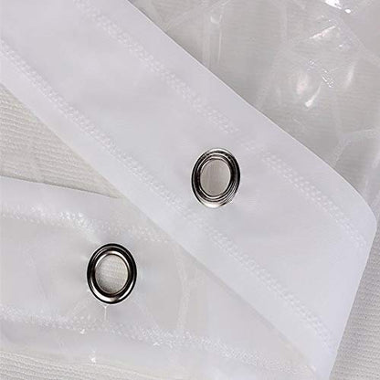 AooHome Short Shower Curtain Liner, Water Cube Eva Shower Curtain with Bottom Magnets, Water Repellent, Semi Transparent, 72 W x 60 L inch - color: Water Cube, size: 72"W x 60"L (Pack of 1)