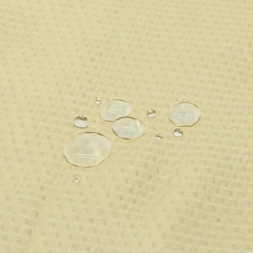 Tititex Solid Beige Cloth Fabric Shower Curtain Liner with 2 Magnets - Texture Soft Hotel Quality Waterproof Shower Liner, Light-Weight & Machine Washable 72x72 inch - color: Beige, size: 72"W x 72"L (Pack of 1)