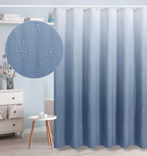 Ombre Blue Shower Curtain for Bathroom, Farmhouse Bath Curtain 72x72 - color: Ombreblue, size: 72"W x 72"L (Pack of 1)