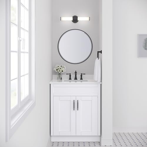 ML Lighting 2220-MB Trumann 1-Light Vanity, LED Matte Black - color: Matte Black, size: 18-Inch