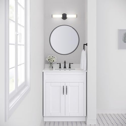 ML Lighting 2220-MB Trumann 1-Light Vanity, LED Matte Black - color: Matte Black, size: 18-Inch