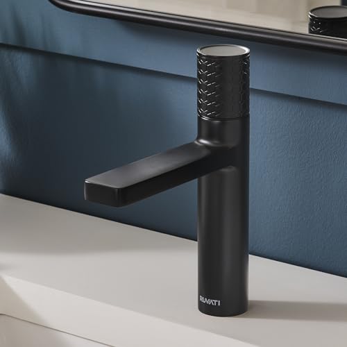 Ruvati Emilio Single Handle Diamond Pattern Knurled Bathroom Faucet Round in Gunmetal Black PVD - RVF5133BL - color: Gunmental Black