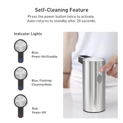 EKO Aroma Touchless Automatic Soap Dispenser for Kitchen and Bathroom, Liquid Hand Soap Dispenser, Water-Resistant and Rechargeable, 9 fl oz (Stainless) - color: Stainless Steel, size: 9 oz (Standard Rechargeable)