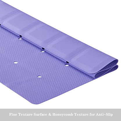 Webos Shower Mat for Textured Surface：Silicone Non Slip Shower Mat Without Suction Cups Foldable - Square Bath Mat for Reglazed Tub Textured Shower Floor (Purple, 21x21) - color: Purple