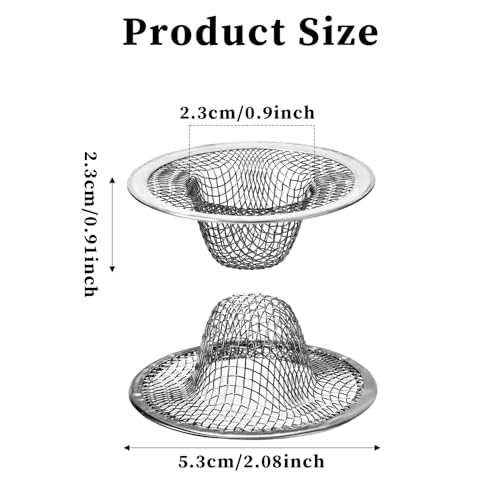 AHQiZFX 8 Pieces Mesh Sink Strainer, 2.12" Top / 1" Bathroom Stainless Steel Drain Filter Small Hair Basket Catcher Fits Most Kitchen Sinks Bathroom Sinks Shower Drains Floor Drain