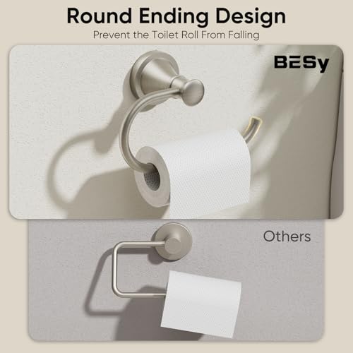 Toilet Paper Holder Wall Mount Bathroom Tissue Holder Brushed Nickel | Pivoting Tissue Roll Holder, High Quality Stainless Steel Hand Towel Ring Rustproof, Bathroom Accessories,Toilet Storage - color: Brushed Nickel