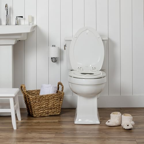 Mayfair NextStep Slow-Close Toilet Seat with Built-In Toddler Potty Training Seat, Removable, White, Round - size: Round, style: 2-in-1 Toilet Seat