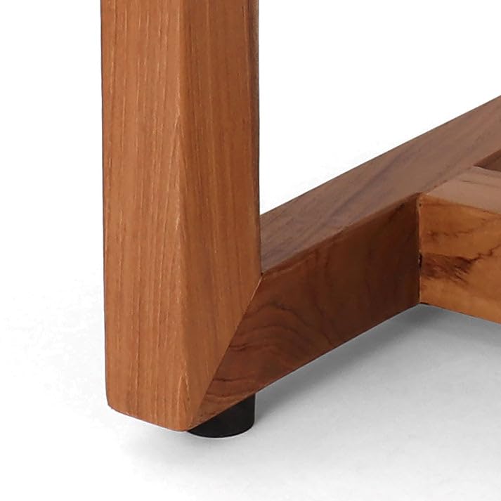 Teak Shower Bench - Teak Shower Seat - Wood Bathroom Stool (Serenity) - color: Natural, size: Medium