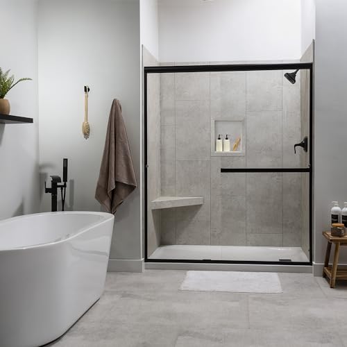 Palisade 17.5 in x 15.5 in Vinyl Shower Niche Rain Cloud | Waterproof Shower Insert - color: Rain Cloud