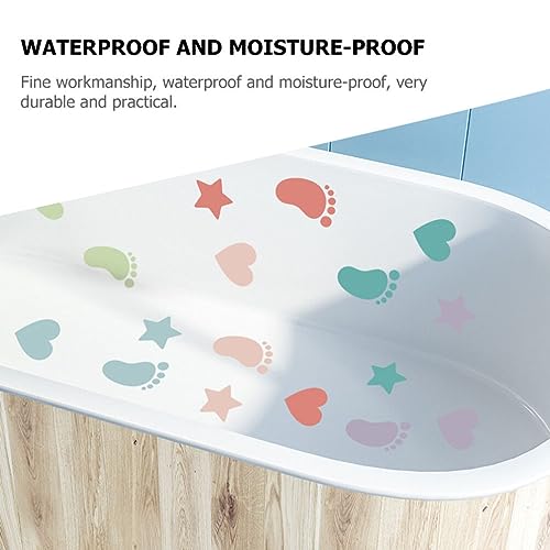HOMSFOU Anti-Slip Bathtub Stickers 12 Sheets Non-Skid Safety Decals for Bathroom Floor and Shower Treads 7.87 Inch Waterproof Decorative Floor Stickers